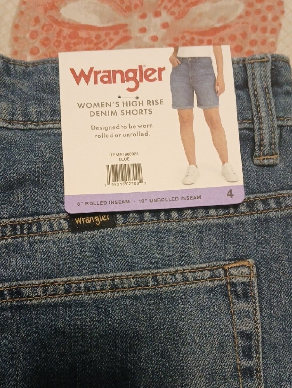 Wrangler Denim Roll Cuff Shorts - Medium Blue Wash - Picture 3 of 7